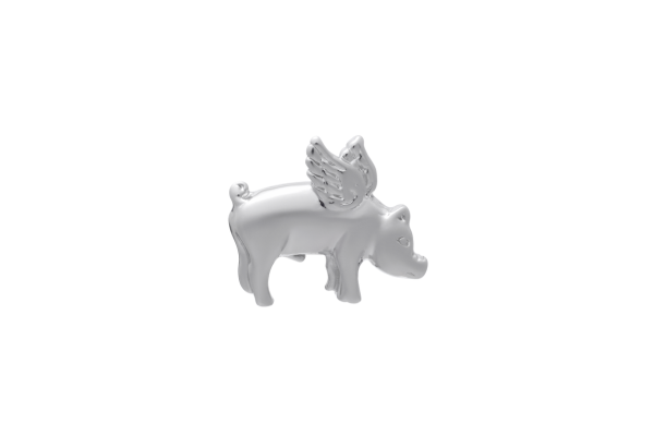 Pigs Might Fly Silver Lapel Pin