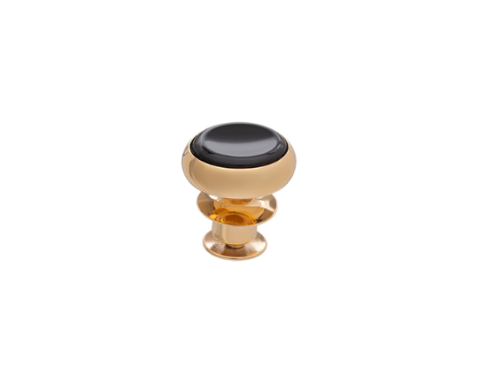 Signature Collection No1 Onyx & Gold Lapel Pin