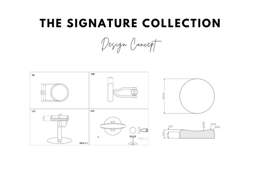Signature Collection No5 Rose Quartz Cufflinks