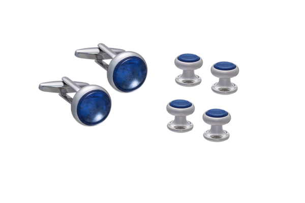 Signature Collection Dark Sodalite Dress Stud & Cufflink Set