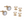4 Round Mother of Pearl and Gold Dress Studs & Cufflink Set