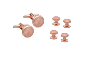 Signature Collection No5 Rose Quartz Dress Studs & Cufflinks