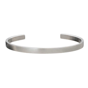 Smooth Brushed Stainless Steel Cuff Bangle by Elizabeth Parker