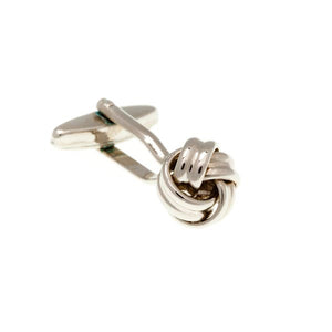 Metal Knot Intricate Woven Ribbon Design Plain Metal Simply Metal Cufflinks by Elizabeth Parker England