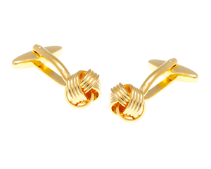 Gold Plated Intricate Woven Knot Cufflinks