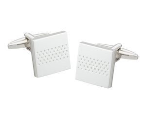 Dotted Stripe Square Cufflinks