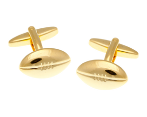 Gold Plated Rugby Ball Cufflinks