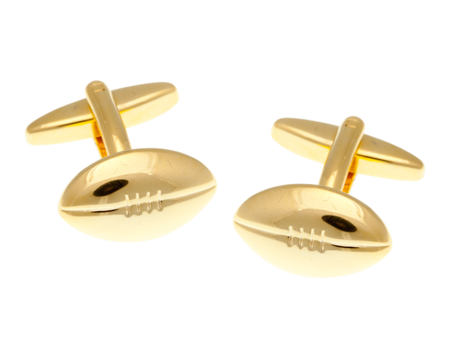 Gold Plated Rugby Ball Cufflinks