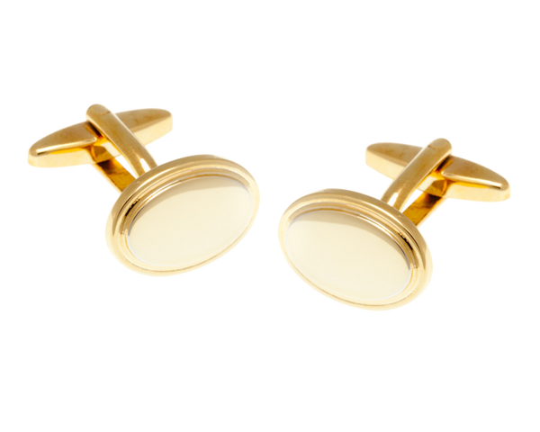Oval Gold Plated Gilt Cufflinks