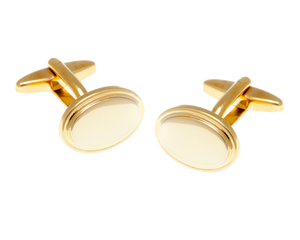 Oval Gold Plated Gilt Cufflinks