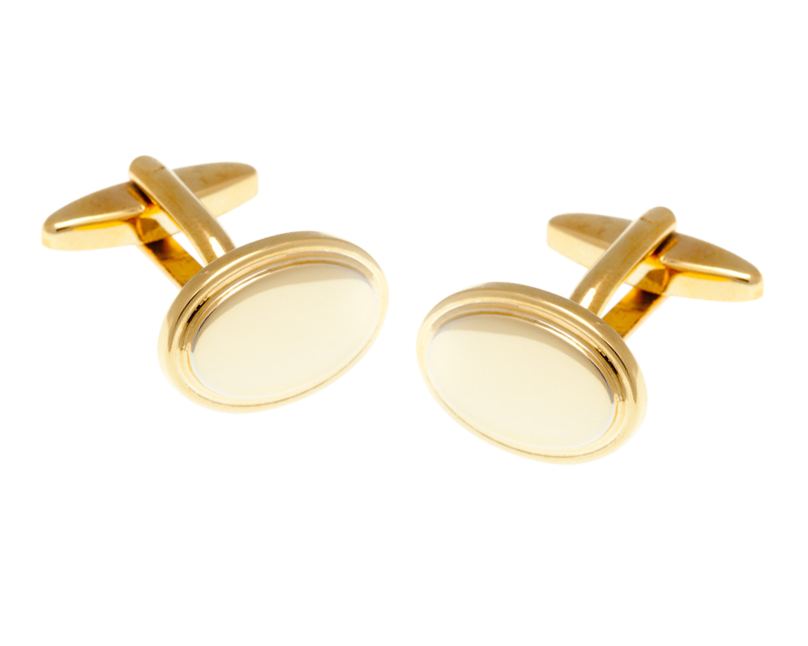 Oval Gold Plated Gilt Cufflinks
