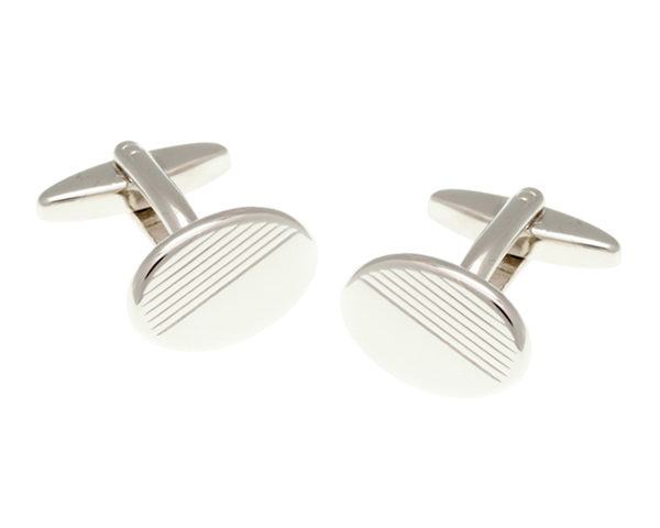 Diamond Cut Oval Cufflinks