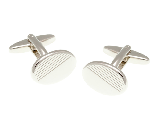 Diamond Cut Oval Cufflinks