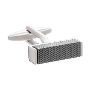 Textured metal block cufflinks by Elizabeth Parker