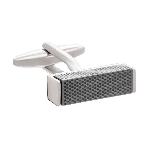 Textured metal block cufflinks by Elizabeth Parker