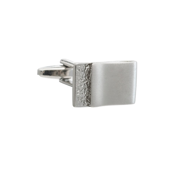 Turn and fold brushed metal cufflinks by Elizabeth Parker