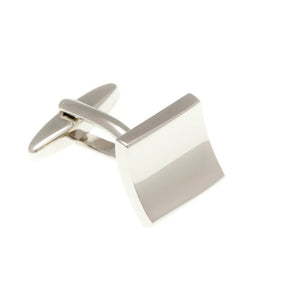 Abstract Square & Curve Simply Metal Cufflinks by Elizabeth Parker