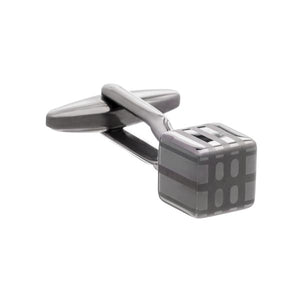 Abstract Cube Cufflinks in Gunmetal