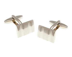 Patterned Rectangular Brushed Detail Cufflinks