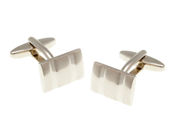 Patterned Rectangular Brushed Detail Cufflinks