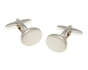 Brushed Oval Cufflinks