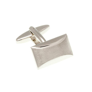 Brushed Finish Oblong Plain Metal Simply Metal Cufflinks by Elizabeth Parker England