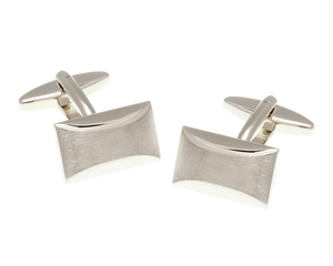 Brushed Finish Oblong Cufflinks