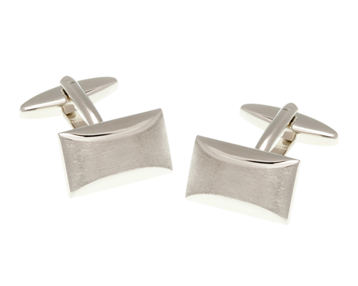 Brushed Finish Oblong Cufflinks