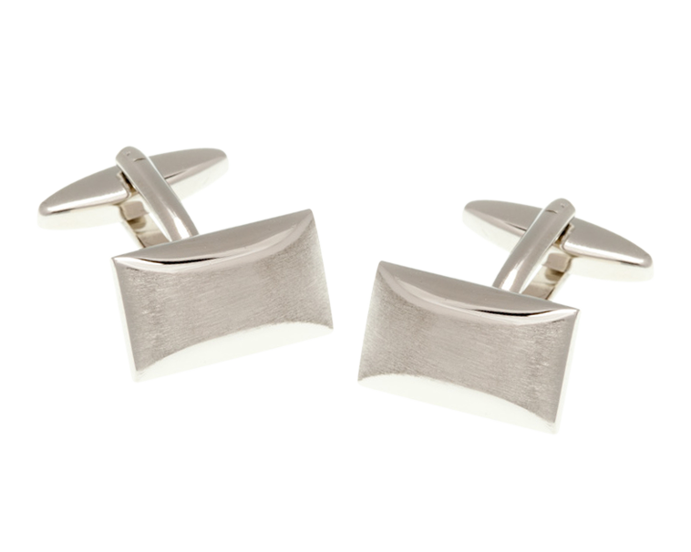 Brushed Finish Oblong Cufflinks