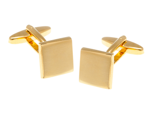 Square Brushed Gold Plated Cufflinks