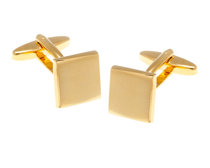 Square Brushed Gold Plated Cufflinks