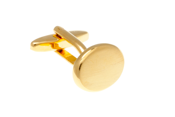 Brushed Gold Plated Oval Cufflinks