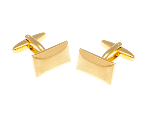 Oblong Brushed Gold Plated Cufflinks