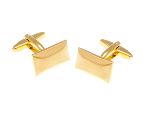 Oblong Brushed Gold Plated Cufflinks