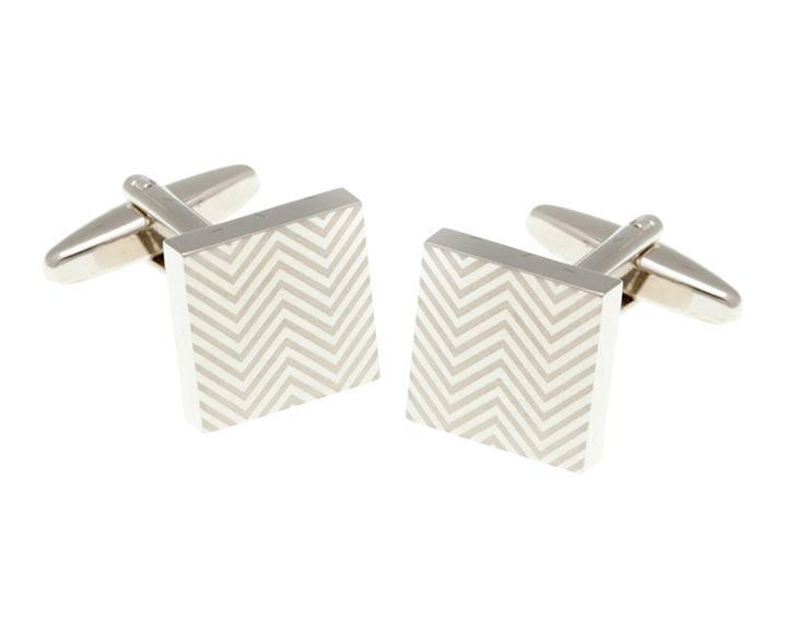 Herringbone Patterned Square Cufflinks