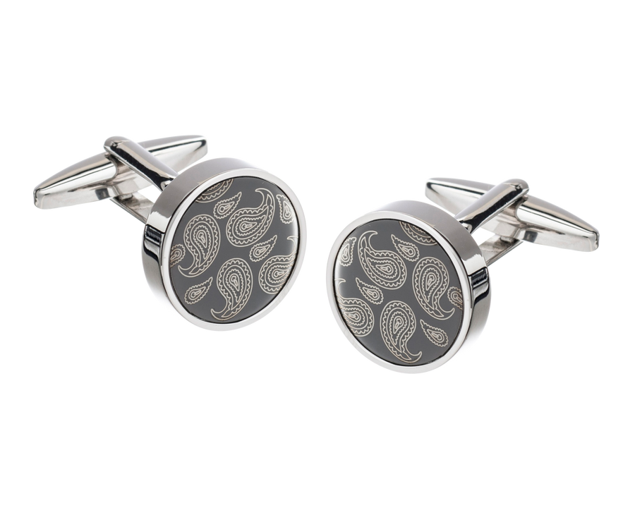 Paisley Gunmetal Cufflinks