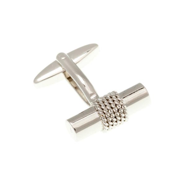 Rope Wrapped Simply Metal Tube Cufflinks by Elizabeth Parker England