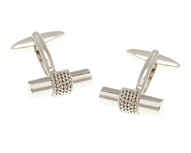 Rope Wrapped Tube Cufflinks