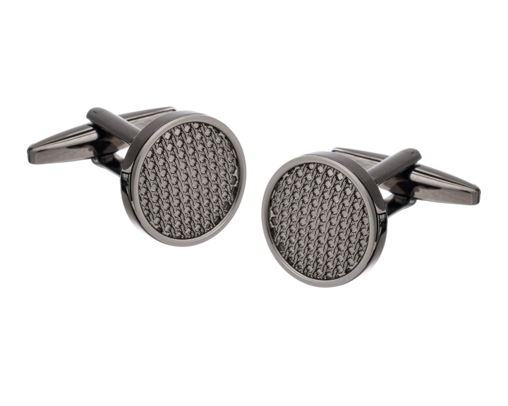 Gunmetal Textured Centre Cufflinks