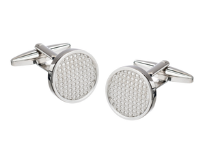 Metal Bumpy Textured Centre Cufflinks