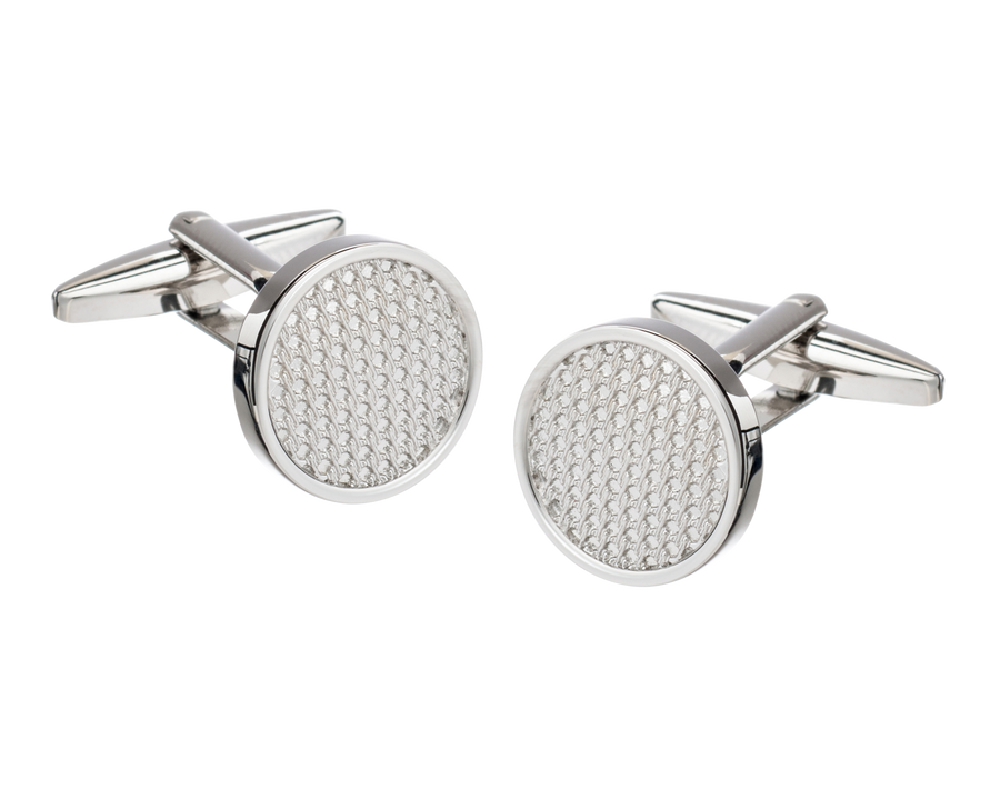 Metal Bumpy Textured Centre Cufflinks