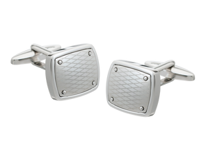 Etched Rivet Plate Square Cufflinks