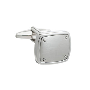 Brushed Finish Rivet Plate Cufflinks by Elizabeth Parker