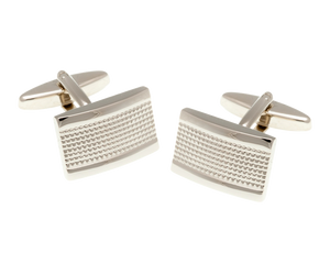 Industrial Oblong Shaped Simply Metal Cufflinks