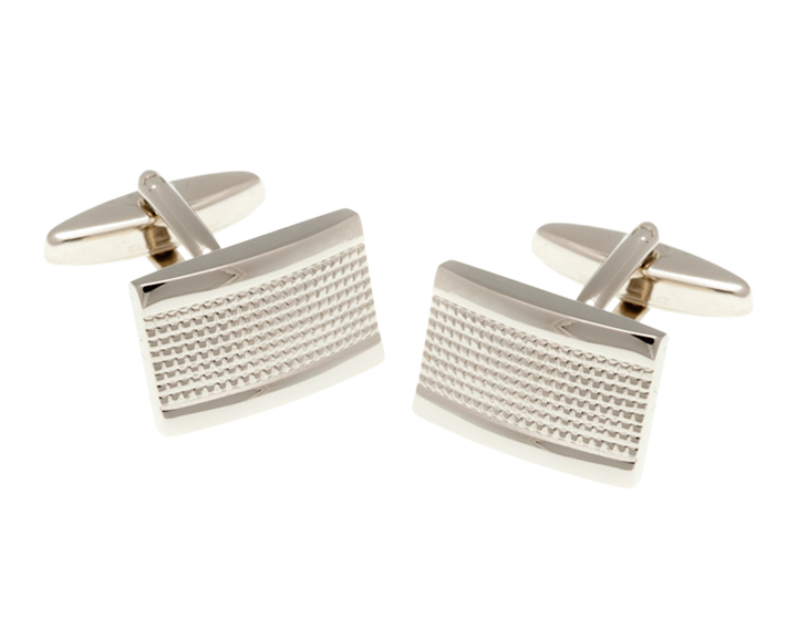 Industrial Oblong Shaped Simply Metal Cufflinks