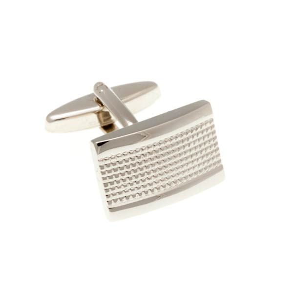 Industrial Oblong Shaped Simply Metal Cufflinks by Elizabeth Parker England