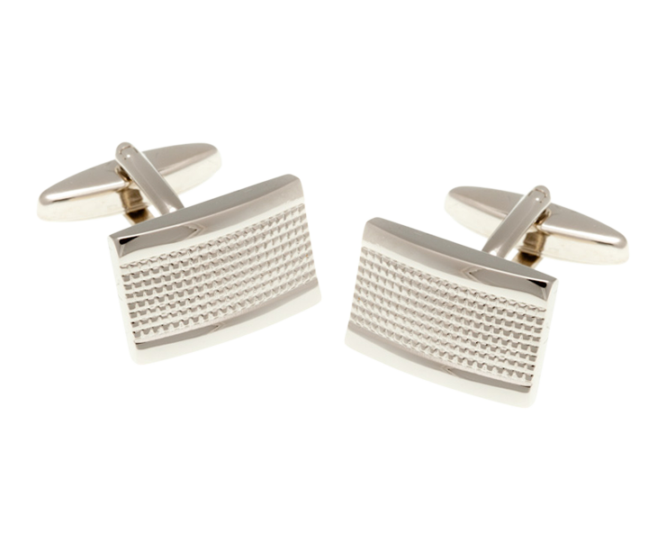 Industrial Oblong Shaped Simply Metal Cufflinks