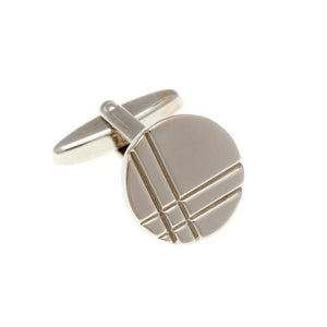 Crossed Lines Simply Metal Cufflinks by Elizabeth Parker England