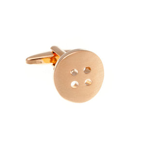 Rose Gold Plated Button Plain Metal Simply Metal Cufflinks by Elizabeth Parker England
