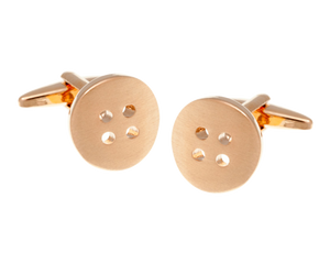 Rose Gold Plated Button Cufflinks